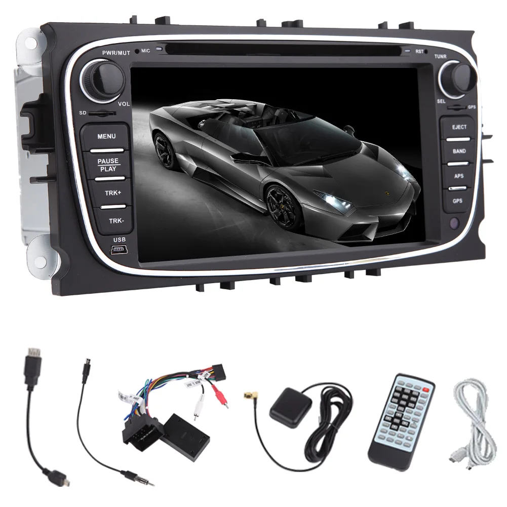 Pure Android 5.1 GPS Map Audio Car DVD Player For FORD FOCUS 2 MONDEO S-MAX 2008-2011 FM AM Video Autoradio Radio Receiver Bluetooth Parts Vehicle Stereo Multimedia System CD 7Inch Remote control RDS Canbus Steering Wheel control EQ Subwoofer