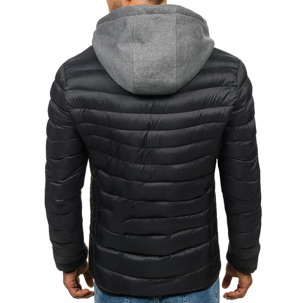 ZOGAA/зимнее пальто для мужчин; повседневная куртка с капюшоном и хлопковой подкладкой; парка; зимняя куртка для мужчин