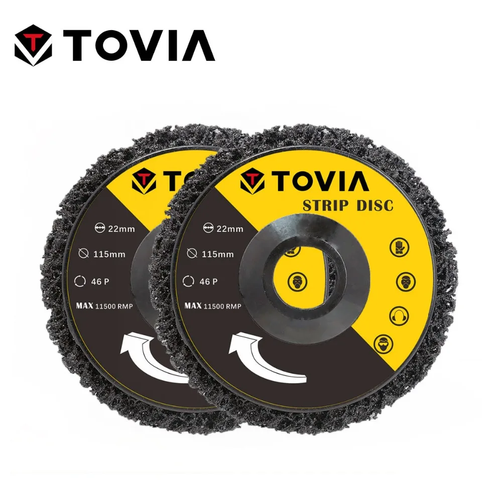 TOVIA 2PCS Abrasive Tools Poly Strip Disc Grinder Wheel Paint Rust