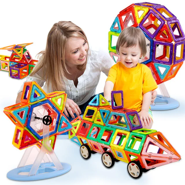

Hot 128PCS Mini Building Blocks Magnetic construction magnetic Designer Toys For Kids model build kits Magnetic Building Blocks