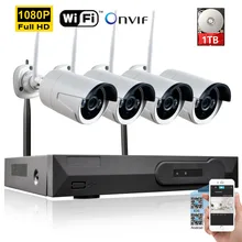 Full HD 4ch 1080 P Беспроводной NVR CCTV Системы 2mp 1080 P Wi-Fi IP Камера Водонепроницаемый день/ночь безопасности камера Товары теле- и видеонаблюдения комплект