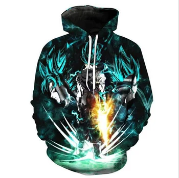 

WBDDT Dragon Ball Super Hoodies Goku Men Popular Sweatshirt Side pockets Hoody Outerwear Unisex Zipper Coat