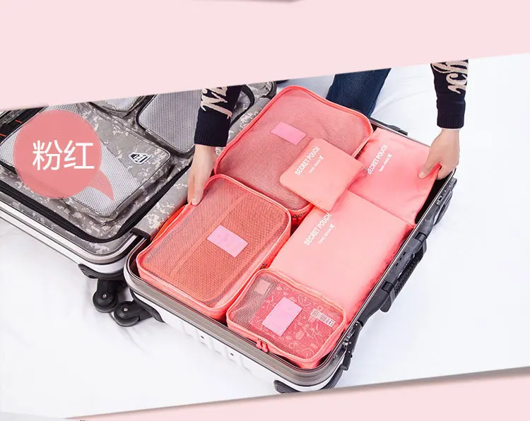 6 шт./лот комплект обувь для мужчин и женщин, аксессуары для путешествий, водонепроницаемая одежда и сумка для хранения нижнего белья мешочек для багажа Органайзеры - Цвет: pink