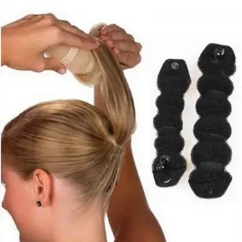 

2pcs/set One large And One Small Hot Fashion Women Black Skin Coffee Elegant Buns Hair Style Bun Maker Beauty Accessorices