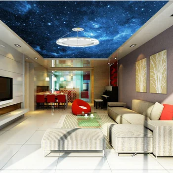 

Ceiling Wall Papers 3D Space Stars Photo Sky Wallpaper Murals Home Improvement Thicken Self Adhesive Vinyl / Silk Wall Paper