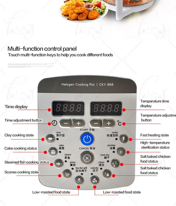 Домашняя микроволновая печь, сковорода, галогенная духовка, воздушная фритюрница, автоматическая фритюрница speedcook, электрические фритюрницы, CKY-888