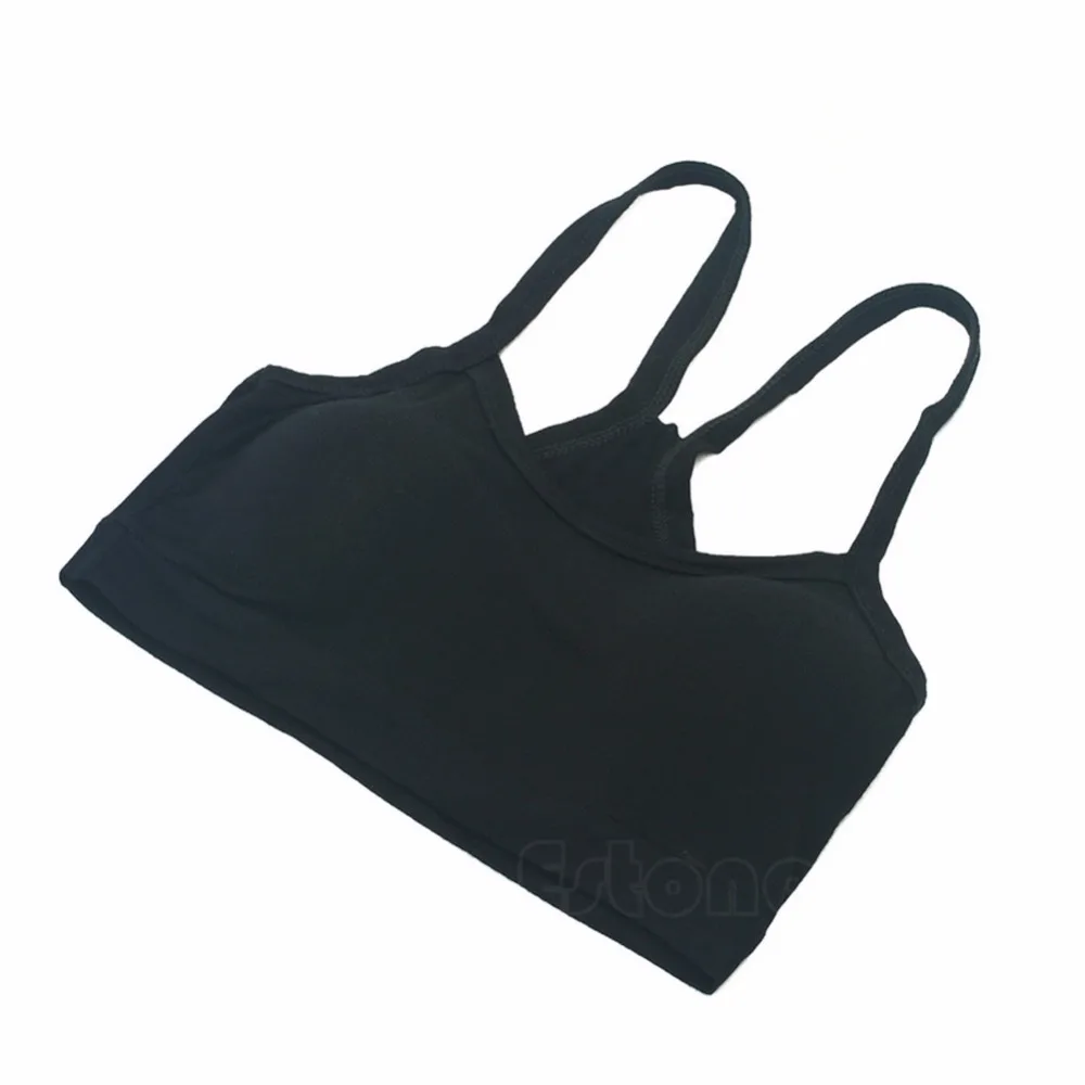 

Women Seamless Cotton Tight Strap Vest Tank Sport Bra Wrap Chest Solid Crop Top