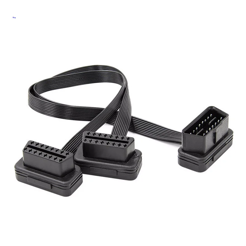 

Quality Vehicle OBD2 one drag two conversion interface line OBD two in one bend flat extension line connector socket