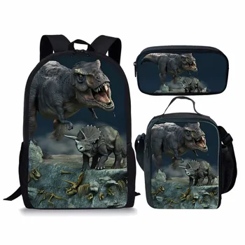 

pcs/set Dinosaur World Backpack Anime Jurassic Dragon Casual School Bags Sets Boys Girls Teenager Mochila Bolsa