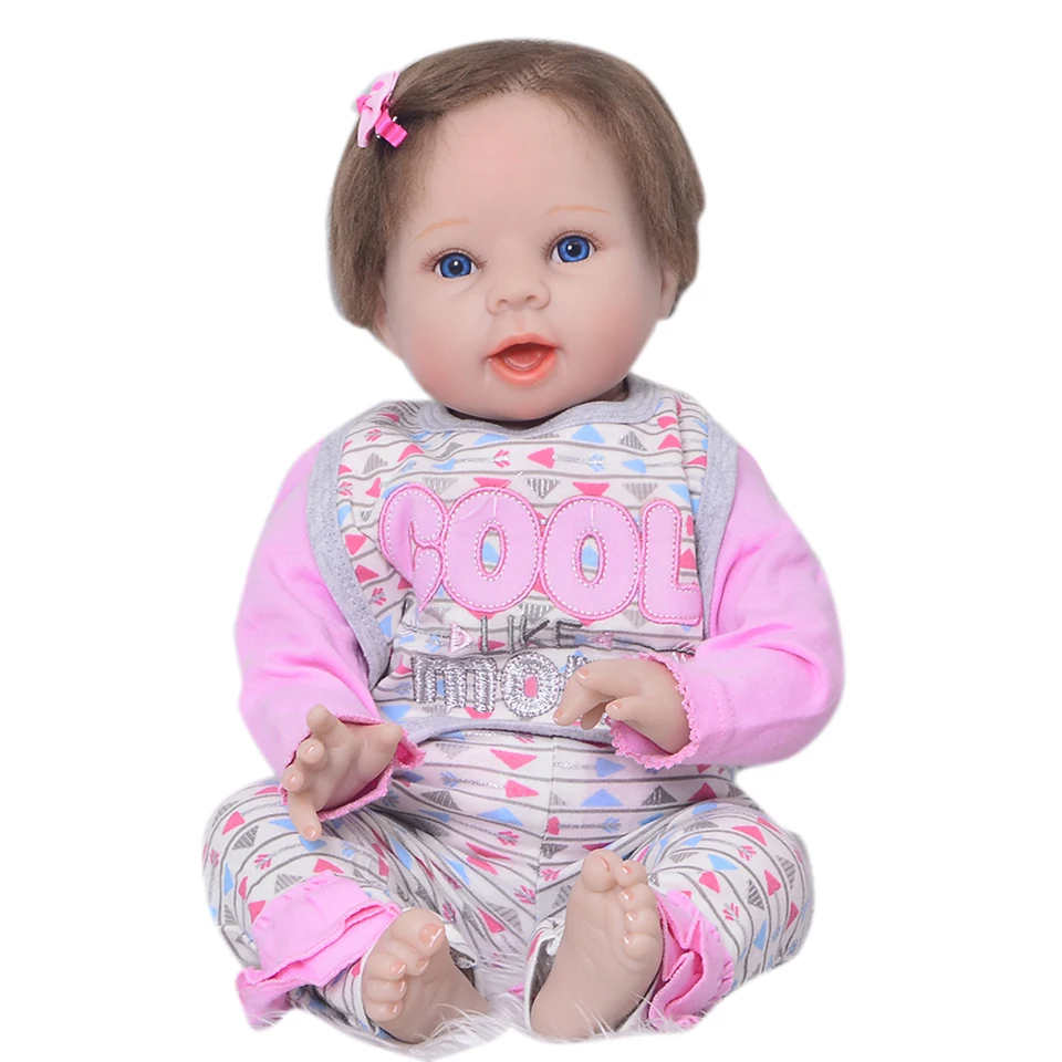 

Soft Silicone Reborn Baby Dolls 22'' Vinyl Babies Real Like Speaking Realistic Reborn Babies 55 cm Cloth Body Menina Brinquedos