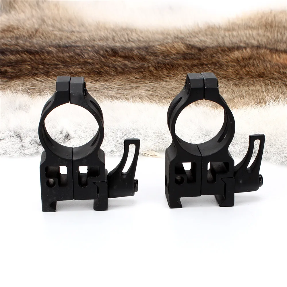 ohhunt 25.4mm 1 inch 2PCs High Profile Cast Steel Quick Release Picatinny Weaver Scope Mounts Rings Tactical Hunting Accessories (2)
