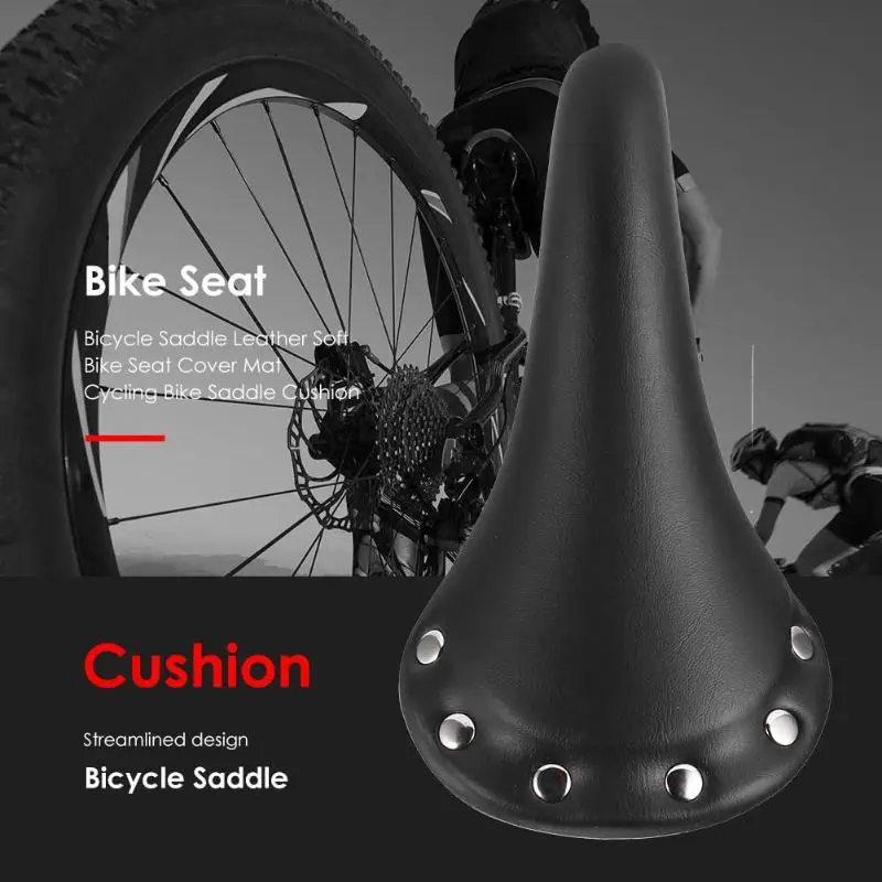

Bicycle Saddle Leather Soft Bike Seat Cover Mat Cycling Bike Saddle Cushion Bike Seat for Outdoor Stationary Road Bicycle
