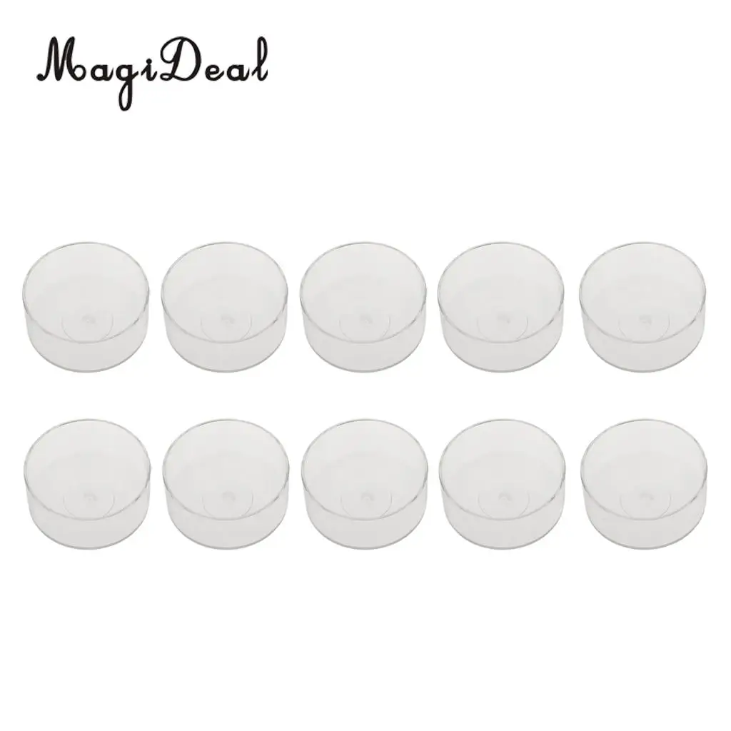 MagiDeal 10 Pieces Clear Wax Containers Candle Tealight Cups Plastic for use with Scented Candles