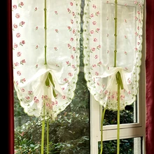Тюль с вышивкой для окна, занавески для гостиной, модная воздушная занавеска для спальни, Розовая Занавеска для балкона, AG180& 20