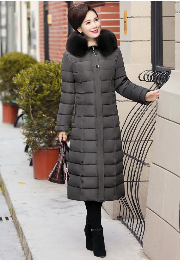 Зимняя женская хлопковая куртка со съемным капюшоном для женщин среднего возраста, парка, теплая Толстая Длинная Верхняя одежда большого размера, женское хлопковое Пальто 5XL