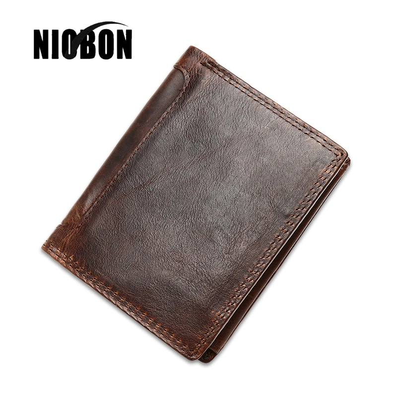 NIOBON 2017 New Designer Genuine Leather Befold Wallets Coin Pocket Men&#39;s Wallet Male Clutch Man ...