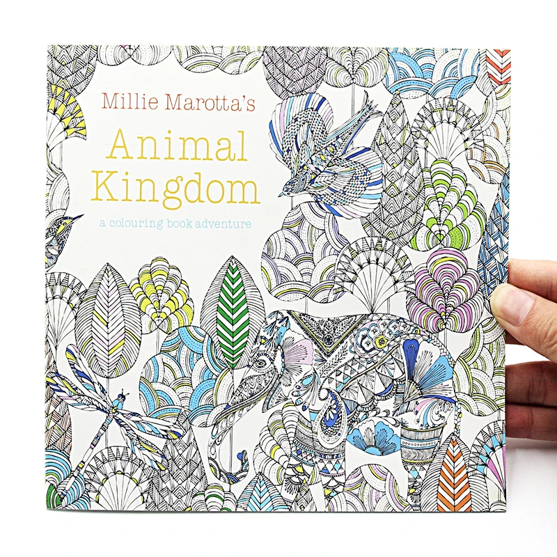 1 PCS 24 Pages Animal Kingdom English Edition Coloring Book For Children Adult Relieve Stress Kill Time Painting Drawing Book