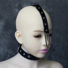 Unisex Silver Stainless Steel Nose Hook Force Rise Elastic Strap Adjustable Slave Training BDSM Bondage Gear Sex Toy