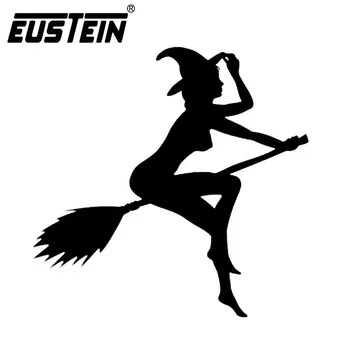 

12*11CM FUNNY SEXY WITCH LADY GIR Sexy Witch Lady Car Stickers Car Sticker Decals Black/Silver