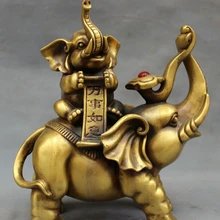 Песня voge gem S2403 " Китайский Бронзовый Народная Резные Жуй Богатство Фу Слон Статуя Животных Статуэтка