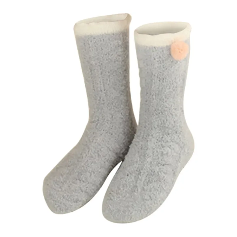Winter Warm Mid-Calf Length Coral Velvet Socks Thicken Towel Fabric Floor Socks Harajuku Style Kawaii Velvet Sleep Meias  D17 (11)