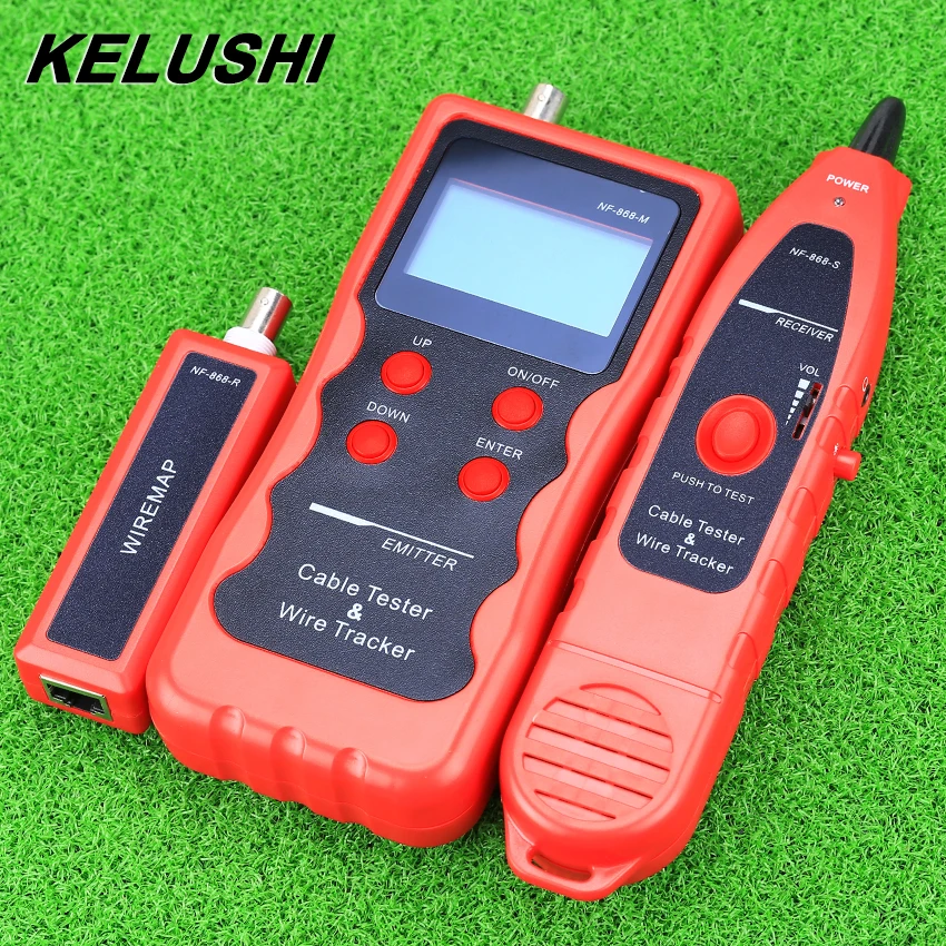KELUSHI, новинка, NF-868, английская версия, сетевой кабель, тестер, провод, трекер, кабель, сканер, точка останова, тестер для RJ45/RJ11/BNC/USB