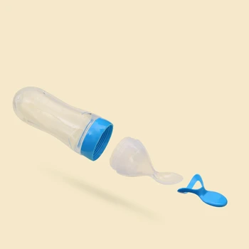 

MrY Infant Baby Silicone Feeding with Spoon Feeder Food Rice Cereal Bottle Extrusion Type Rice Paste Bottle