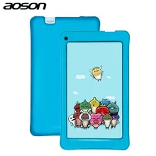 New 7 Inch Kids Children Tablet PC AOSON A33 Quad Core Android 4.4 Wifi Tablet 8G ROM 1024*600 HD Dual Camera With Silicone Case