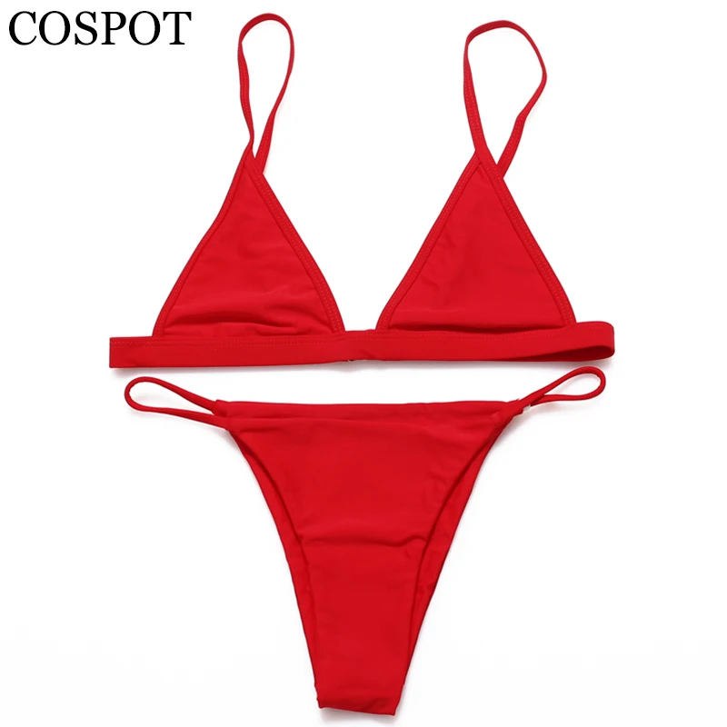 

COSPOT Swimwear Women Bikini 2019 Mujer Solid Sexy Push Up Brazilian Bikinis Swimsuit Woman Bathing Swimming Suit For Womens