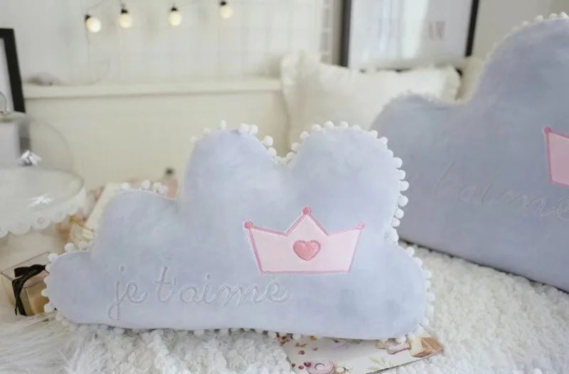 Хлопковая детская подушка для новорожденных, многофункциональная подушка с облаками для малышей, украшение детской комнаты, детское постельное белье, игрушки для сна, подушка - Цвет: 55cm small