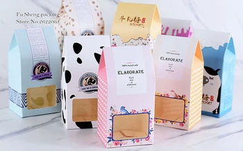 

Candy Box With Window Wedding Kids Birthday Party Candy Cookie box 100pcs/lot free shipping