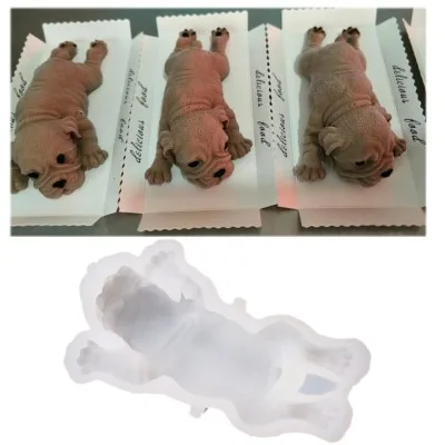 

Fondant Decoration Cute Dog Silicone Mold Mousse Cake Puppy 3D Bulldog animal model funny Soap making Jello Chilling Tools