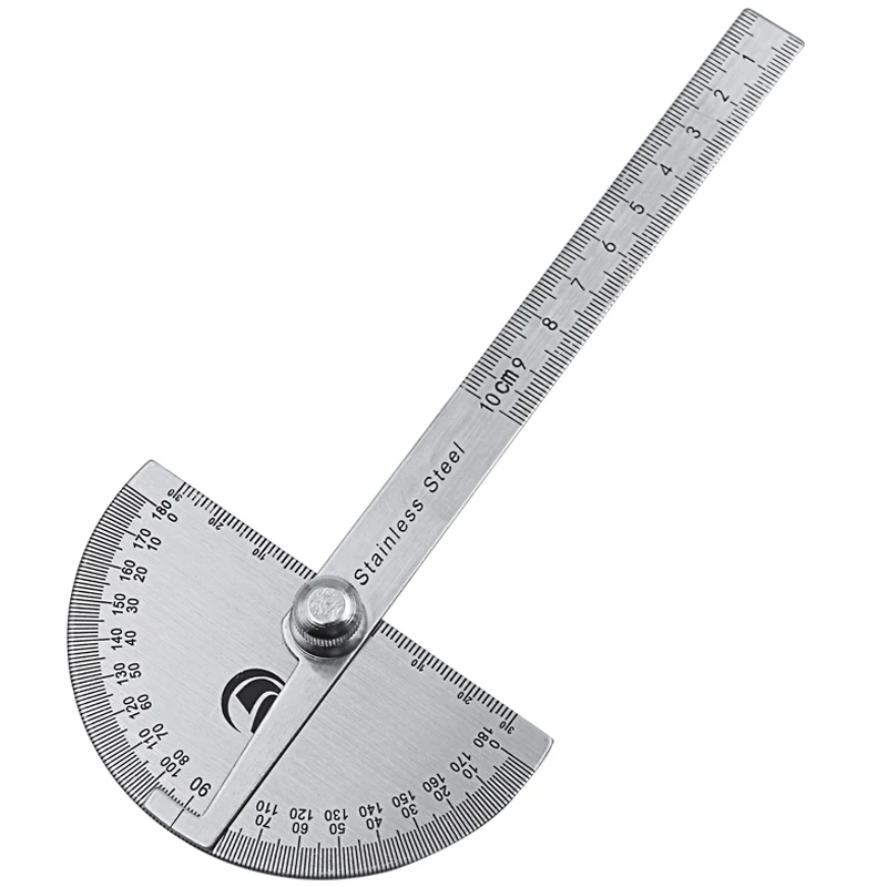Digital Ruler Stainless Steel Round Head 180 degree Protractor Angle Finder Rotary Measuring Ruler Machinist Tool 6