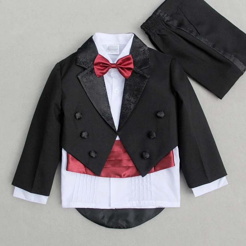

2018 New Style Boys Dress Up Children's Dresses Tuxedo Set Piano Performance Dress Moderator 7 pieces / set