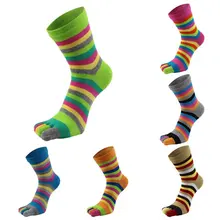 Популярные носки с пятью пальцами Модные женские забавные полосатые носки хлопковые повседневные Мягкие носки с пальцами цветные женские короткие Чулочные изделия