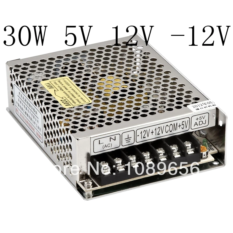 

high quality Triple Output Switching power supply 30W 5V 3A 12V 1A -12V 0.5A ac to dc power supply ac dc converter T-30B