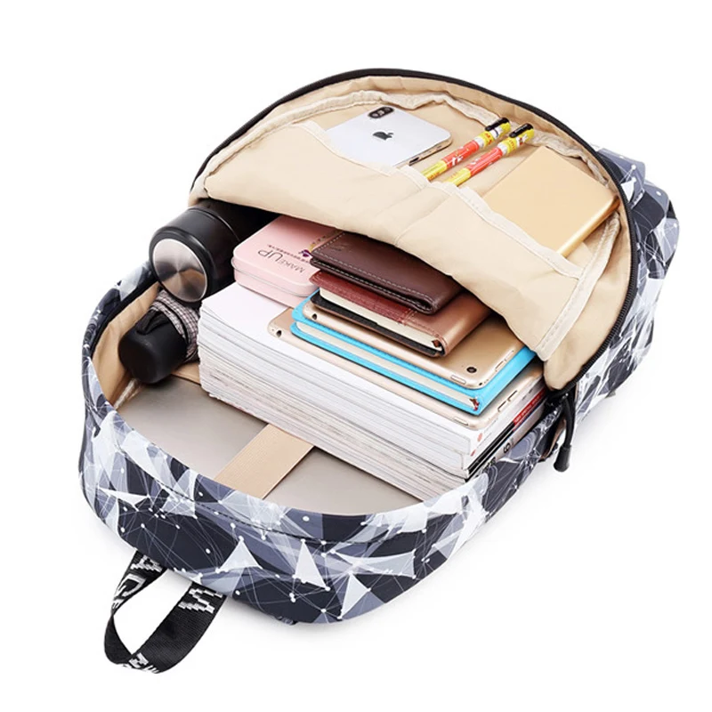 Ganador de moda de mujer las mujeres Mochila geométrico patrón de impresión de gran capacidad mujer Mochila de la Universidad portátil Mochila 2018 Ganador de moda de mujer las mujeres Mochila geométrico patrón de impresión de gran capacidad mujer Mochila de la Universidad portátil Mochila 2018