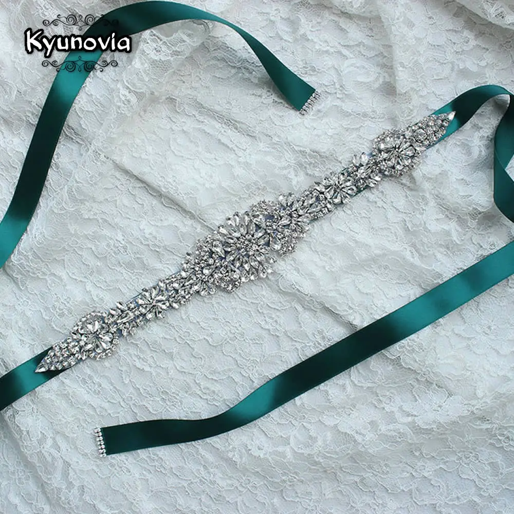 Пояс для свадебного платья Kyunovia атласные Стразы с кристаллами свадебные