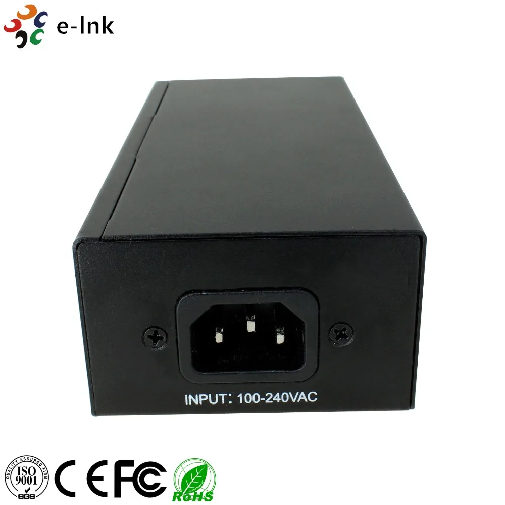 E link Однопортовый 10/100/1000 Мбит/с гигабитный ультра PoE инжектор 60 Вт