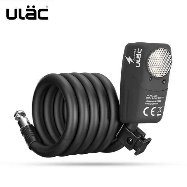 US $21.58 ULAC Bike Alarm Security Cable Lock Scooter Motorcycle Bold 57 Antitheft Cycle Lock Alloy Waterpr