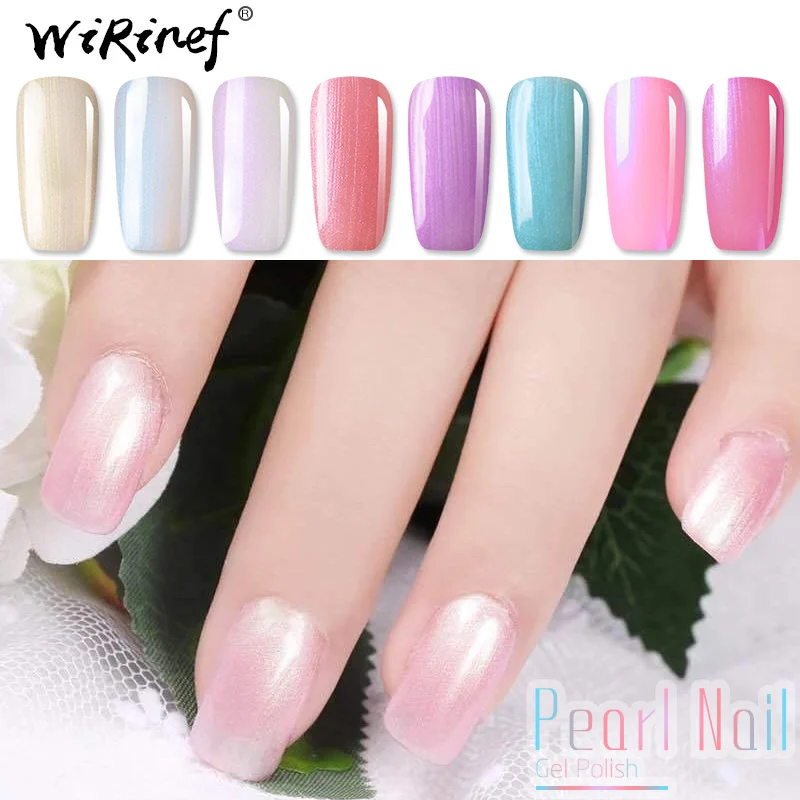 

WiRinef Fashion Pearl UV Gel Polish Shining Color Sea Shell Nail Gel Varnish Base Top Coat Gel Nail Hot Sale