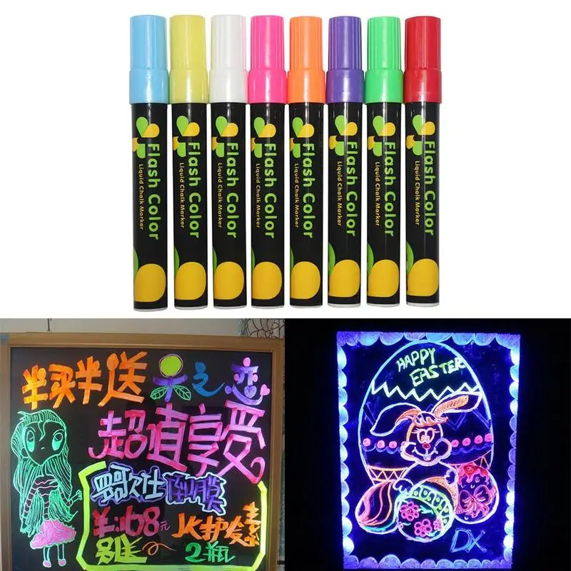 

Creative Color Flat Erasable Fluorescent Highlighter For Plate Pens 0.6mm Marcadores Liquid Chalk Marker Korean Stationery