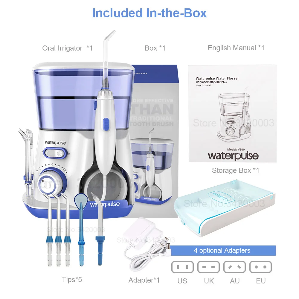 Waterpulse V300 Ирригатор для полости рта Вода Flosser Стоматологическая с 5 Jet советы и