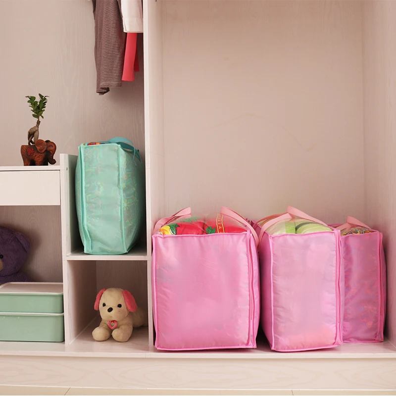 Home Quilt Closet Organizer With Transparent Lid Quality Underbed Ocford Storage Bag 1pcs Simple Wardrobe Organizer With Handle