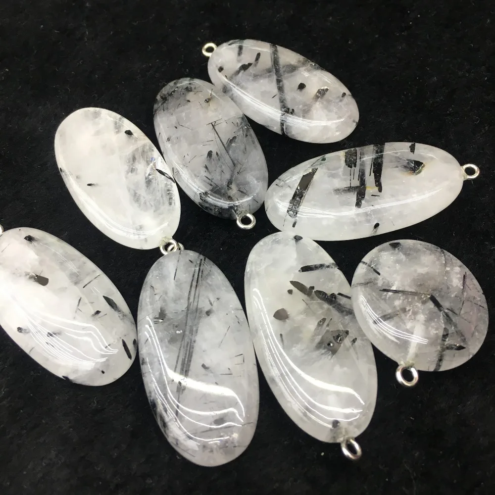

1pcs Natural Black Rutilated Quartz black tourmaline water-drop shape for pendant