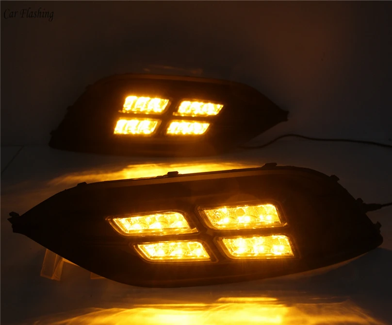 Автомобиль мигает 1 пара DRL для Opel Insignia Grand Sport дневной свет автомобиля светодиодный DRL дневные ходовые огни налобный противотуманный фонарь крышка