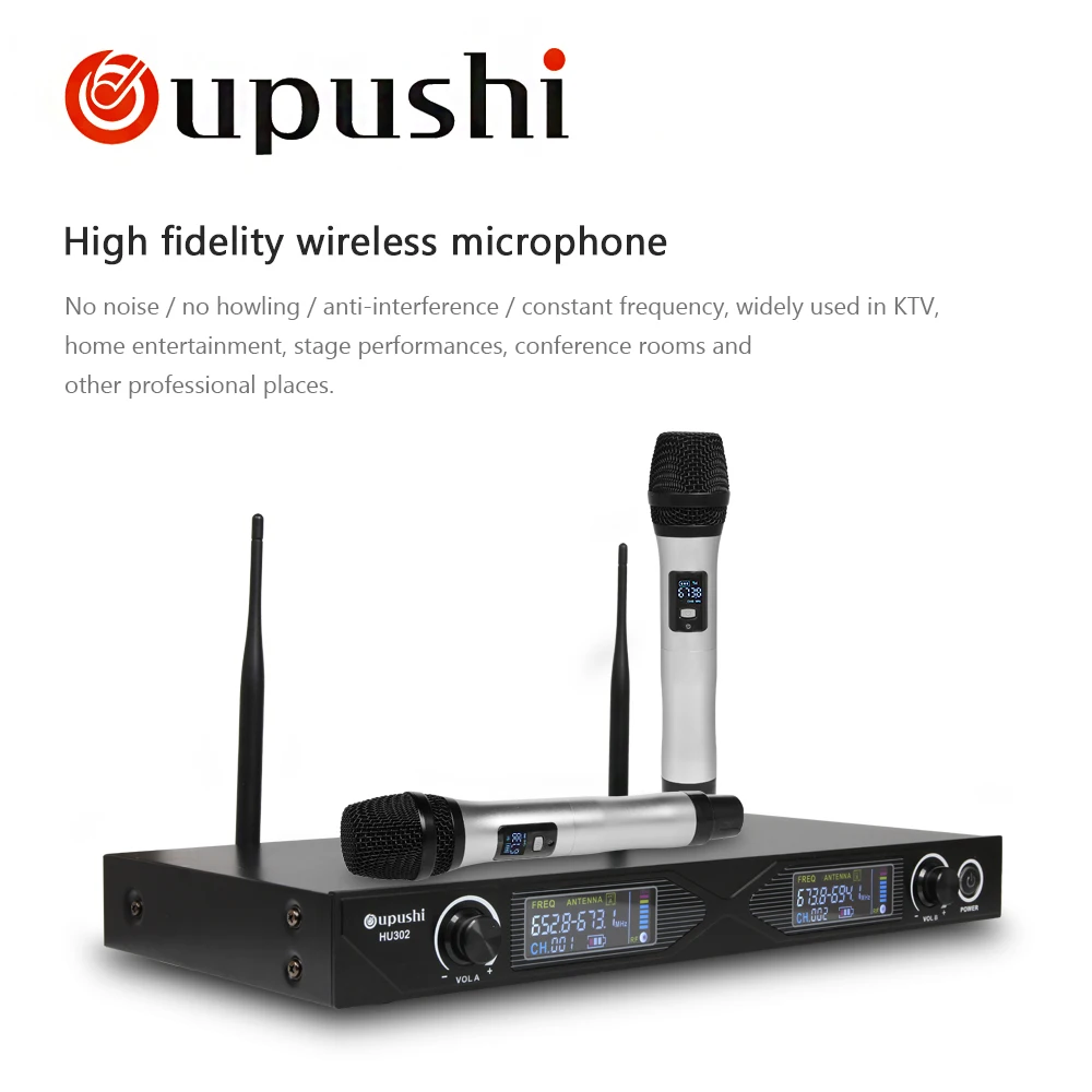 Oupushi Low Price Wireless Microphone Handheld Professional UHF PPL