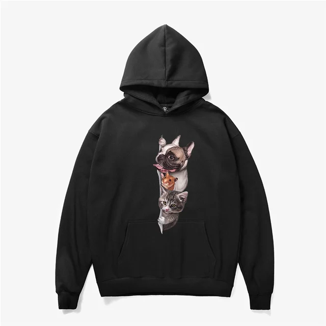 Funny Animal Print Hoodies Women/Men New Hooded Sweatshirt Long Sleeve