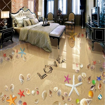 

beibehang Fashion romantic high quality wallpaper beach starfish conch shell bathroom floor papel de parede 3d wallpaper tapety
