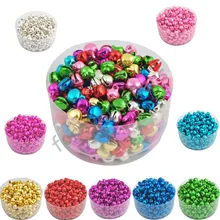 6MM 100 pcs/lot Loose Beads Small Jingle Bells Christmas Decoration Gift Free Shipping Colorful/Mix Color ly